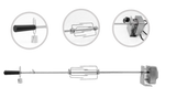 30” ROTISSERIE KIT (INCLUDES ROD, FORKS, COUNTERBALANCE/SCREW COLLAR & BRACKET)